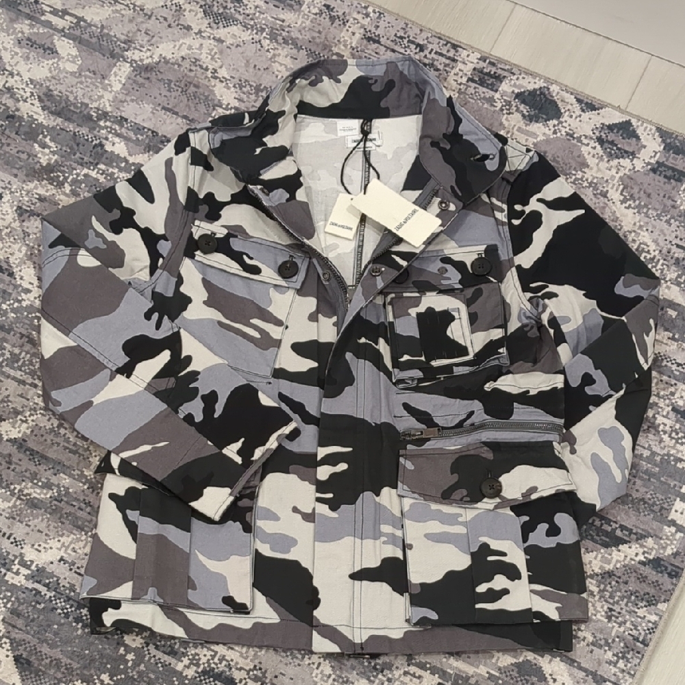 Zadig And Voltaire NWT Size Small And Medium Camouflage Jacket with Pockets